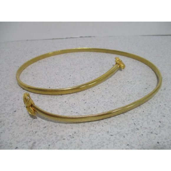 *Vintage Gold Omega Link Stretchy Nautical Starfish Clasp Belt - Picture 5 of 7